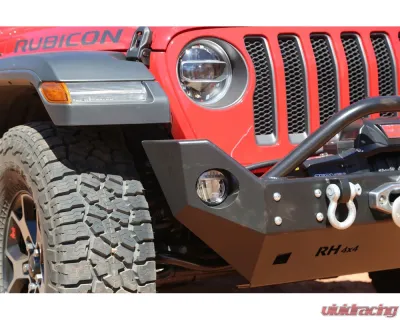 Rock Hard 4x4 Patriot Series Mid-Width Front Bumper w/ Lowered Winch Plate for Jeep Wrangler JL | Gladiator JT 2018+ - RH-90216