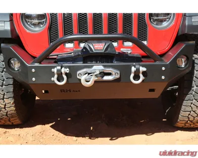 Rock Hard 4x4 Patriot Series Mid-Width Front Bumper w/ Lowered Winch Plate for Jeep Wrangler JL | Gladiator JT 2018+ - RH-90216