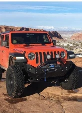 Rock Hard 4x4 Patriot Series Mid-Width Front Bumper w/ Lowered Winch Plate for Jeep Wrangler JL | Gladiator JT 2018+                                     - RH-90216 - Image 7