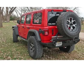 Rock Hard 4x4 Patriot Series Rear Bumper with Tire Carrier for Jeep Wrangler JL 2018+