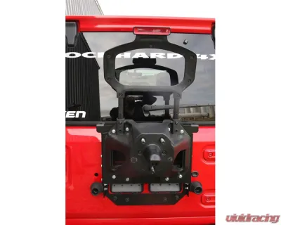 Rock Hard 4x4 Adjustable Spare Tire Carrier with CB Antenna Mount for Jeep Wrangler JL 2018+ - RH-90347