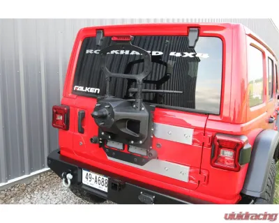 Rock Hard 4x4 Freedom Series Body Mount Tire Carrier with Billet Aluminum Braces for Jeep Wrangler JL 2018+ - RH-90350