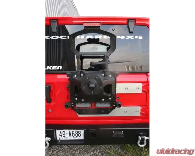 Rock Hard 4x4 Freedom Series Body Mount Tire Carrier with Billet Aluminum Braces for Jeep Wrangler JL 2018+ - RH-90350