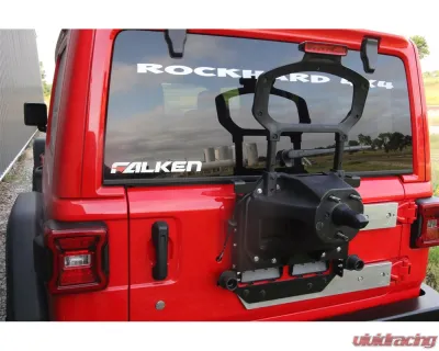 Rock Hard 4x4 Freedom Series Body Mount Tire Carrier with Billet Aluminum Braces for Jeep Wrangler JL 2018+ - RH-90350