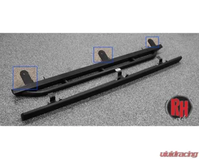 Rock Hard 4x4 RHX Series Tube Slider Rocker Guards with Flat Step for Jeep Wrangler JK 2DR 2007-2018 - RH-6022