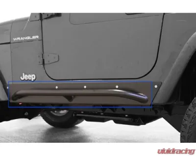 Rock Hard 4x4 Patriot Series Rocker Guards w/ Tube Sliders - Raw Finish for Jeep Wrangler TJ 1997-2006 - RH-3001-S