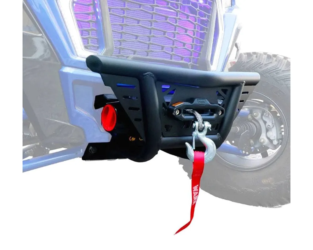 AFX Motorsports Silver Short Front Bumper w/ Winch Mount Polaris RZR XP 1000 Turbo S 2019-2022 - DEF060-SI