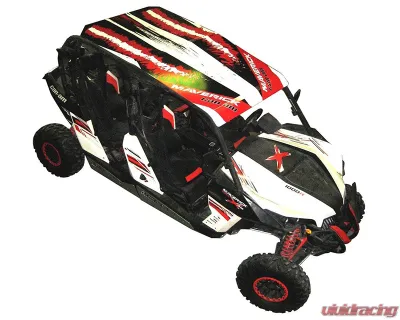 AFX Motorsports Black Roof Aluminum w/out Side Covers Can-Am Maverick | Commander 4 Seater 2010-2018 - TEC004-B-N-AL