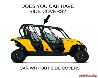AFX Motorsports Black Roof Aluminum w/out Side Covers Can-Am Maverick | Commander 4 Seater 2010-2018 - TEC004-B-N-AL
