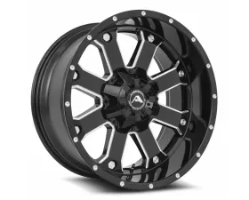 American Off-Road A108 Black Milled Spoke 20x10 5x120-150|6x120-139.7 -24mm Wheel