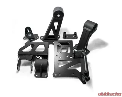 Innovative Mounts J-Series Black Steel Mounts 75A Bushings w/Relocation Bracket Acura Integra 1994-2001 - 80150-75A