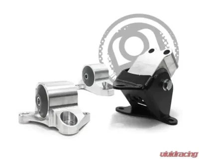 Innovative Mounts B/D Series Silver Aluminum Mounts 75A Bushings 3 Bolt Honda Civic 1996-2000 - B10051-75A