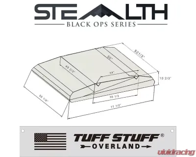 Tuff Stuff Overland Black 3+ Person Stealth Aluminum Shell RTT - TS-RTT-STLTH