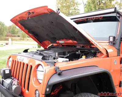 Kentrol Black Painted Steel Hood Lift Supports for Jeep JK Wrangler 2007-2018 - 50730