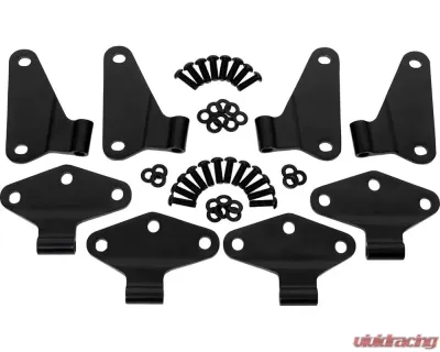 Kentrol Black 8-Piece Powder Coated Stainless Steel Door Hinge Set for Jeep Wrangler JK 2007-2018 - 50581