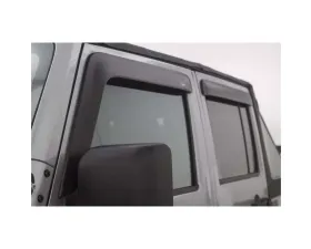 AVS Ventvisor & Aeroskin Deflector Combo Kit Matte Black Jeep Wrangler Unlimited 2007-2018