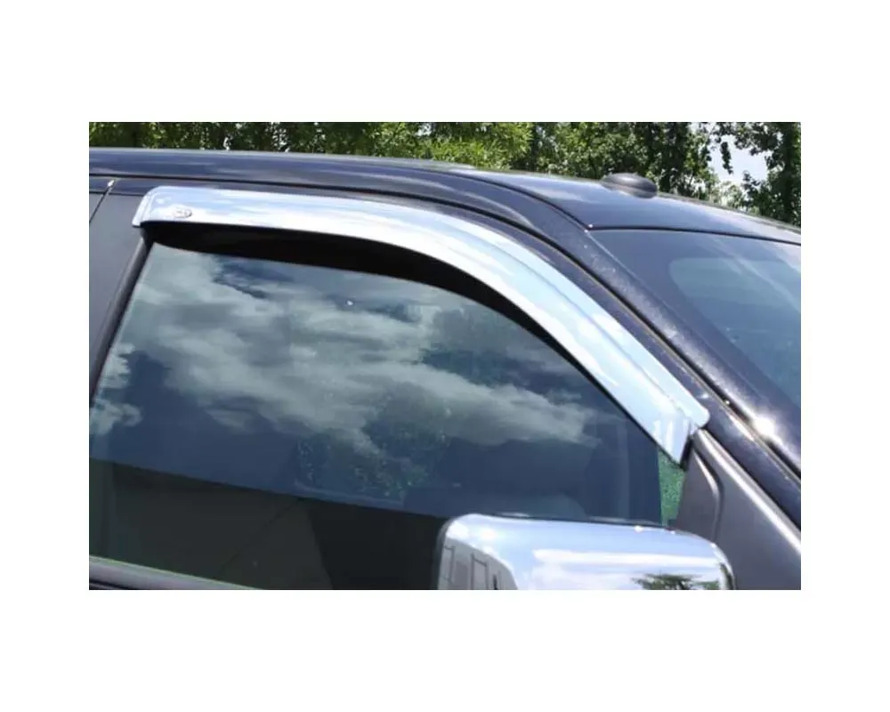 AVS Ventvisor 2pc Chrome Chevrolet Silverado 1500 Standard Cab Outside Mount Front Window 2007-2013 - 682326