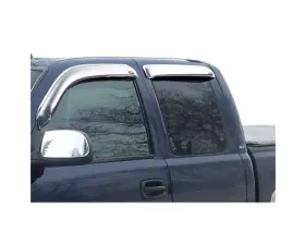 AVS Ventvisor Front & Rear Window Deflectors 4pc Chrome Chevrolet Silverado 1500 Ext. Cab 1999-2007