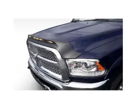 AVS Aeroskin Low Profile Hood Shield w/ Lights Black Dodge Ram 1500 (Excl Sport / Rebel) 2009-2018
