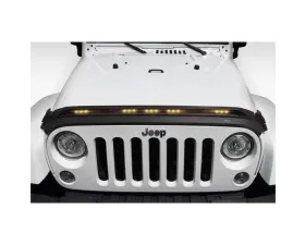 AVS Aeroskin Low Profile Hood Shield w/ Lights Black Jeep Wrangler JK 2007-2018