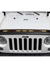 AVS Aeroskin Low Profile Hood Shield w/ Lights Black Jeep Wrangler JK 2007-2018                                     - 753060 - Image 6