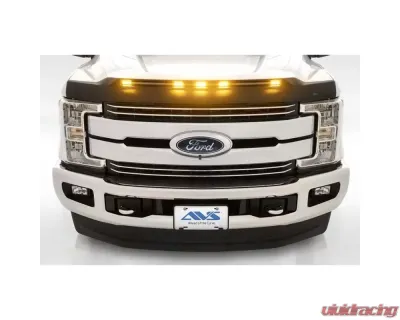 AVS Aeroskin Low Profile Hood Shield w/ Lights Black Ford F250 Super Duty 2017-2019 - 753135