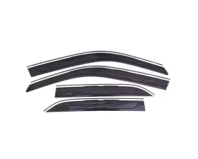 AVS Ventvisor Low Profile Deflectors 4pc Smoke w/Chrome Trim Chrysler 300 2011-2018