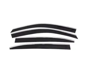 AVS Ventvisor Deflector; Smoke w/Chrome Trim; Low Profile; 4 pc.