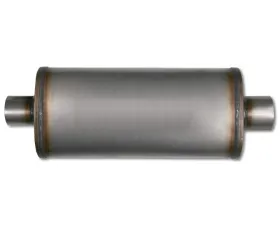Diamond Eye Performance 28 Inch Oval 3.5 Inch Center Inlet/Outlet Stainless Performance Perforated Diesel Muffler