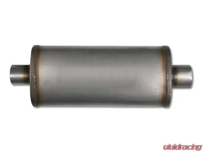 Diamond Eye Performance 28 Inch Oval 3.5 Inch Center Inlet/Outlet Stainless Performance Perforated Diesel Muffler - 360010