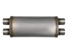 Diamond Eye Performance 28 Inch Oval 3.5 Inch Dual Inlet/Outlet Stainless Performance Perforated Diesel Muffler