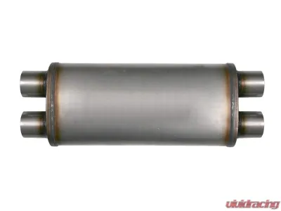 Diamond Eye Performance 28 Inch Oval 3.5 Inch Dual Inlet/Outlet Stainless Performance Perforated Diesel Muffler - 360012