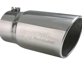 Diamond Eye Performance 4 Inch Inlet x 5 Inch Outlet x 12 Inch Black Bolt On Rolled Angle Exhaust Tail Pipe Tip