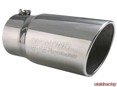 Diamond Eye Performance 4 Inch Inlet x 5 Inch Outlet x 12 Inch Black Bolt On Rolled Angle Exhaust Tail Pipe Tip - 4512BRA-DE