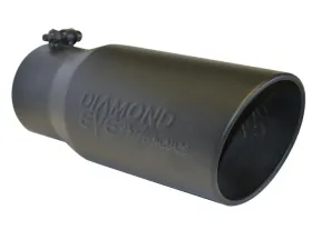 Diamond Eye Performance 4 In. Inlet x 5 In. Outlet x 12 In. Black Powdercoat Rolled Angle Exhaust Pipe Tip