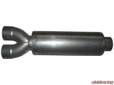 Diamond Eye Performance 32 Inch Round 4 Inch Center/ Dual Aluminized Performance Louvered Muffler Diesel Muffler - 460017