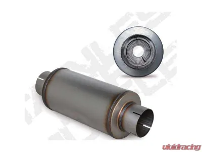 Diamond Eye Performance 4 In. Inlet/Outlet Perforated Packed 20 In. Overal 14 In. Body Stainless Exhaust Muffler - 460020