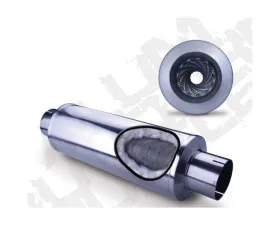 Diamond Eye Performance 4 In. Inlet/Outlet Louvered Packed Muffler 24 In. Body 7 In. Case Stainless Exhaust Muffler