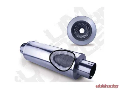 Diamond Eye Performance 4 In. Inlet/Outlet Louvered Packed Muffler 24 In. Body 7 In. Case Stainless Exhaust Muffler - 460033