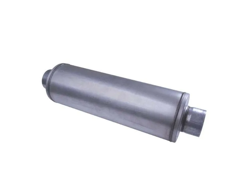 Diamond Eye Performance 26 Inch Round 5 Inch Inlet/Outlet Aluminized Performance Louvered Diesel Muffler - 460150