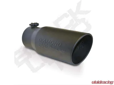 Diamond Eye Performance 4 Inlet x 8 Outlet x 18 Powdercoat Stainless Rolled Angle Exhaust Pipe Tip - 4818BRA-DEBK
