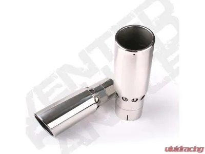 Diamond Eye Performance 5 Inch Inlet x 6 Inch Outlet x 12 Inch Black Vented Rolled Angle Exhaust Pipe Tip - 5612BAC-DE