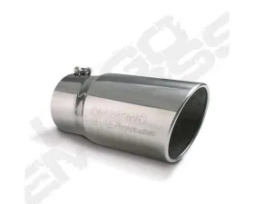 Diamond Eye Performance 5 Inch Inlet x 6 Inch Outlet x 12 Inch Stainless Bolt On Rolled Angle Exhaust Pipe Tip