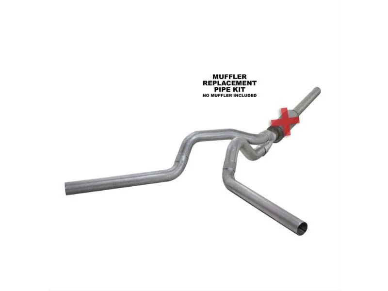 Diamond Eye Performance 4 Inch Split Side Aluminized Catback Exhaust No Muffler Dodge RAM 2500 | 3500 Cummins 2004-2007 - K4236A-RP