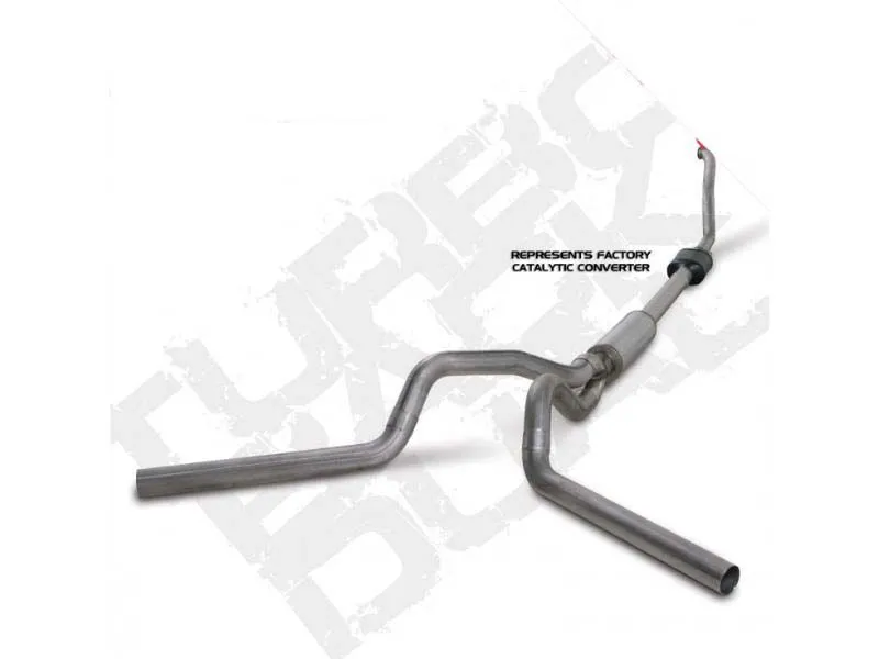 Diamond Eye Performance 4 inch Single In/Out Out Split Rear/Side Stainless Turbo Back Exhaust w/ Muffler Ford F250 | F350 1994-1997 - K4308S