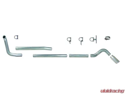 Diamond Eye Performance Muffler Replacement Pipe Single Turn Down Aluminized Turbo Back Exhaust System Ford F-250 | F-350 7.3L 1999-2003 - K4318A-TDRP