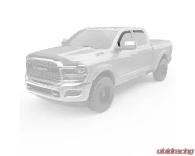 EGR Matte Black Crew Cab Front | Rear Set In-Channel Window Visors Dodge Ram 2500 | 3500 2019-2023 - 572865