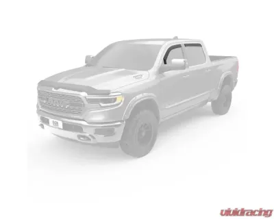 EGR Matte Black Crew Cab Front | Rear Set In-Channel Window Visors Dodge Ram 1500 2019-2023 - 572955