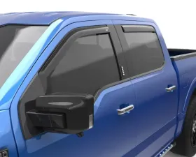 EGR In-Channel Window Visors Front & Rear Set Dark Smoke Finish Ford F-150 | F-150 Lightning | F-250 Super Duty | F-350 Super Duty 2015-2023