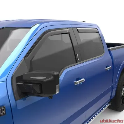 EGR In-Channel Window Visors Front & Rear Set Dark Smoke Finish Ford F-150 | F-150 Lightning | F-250 Super Duty | F-350 Super Duty 2015-2023 - 573491
